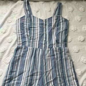 Blue striped romper
